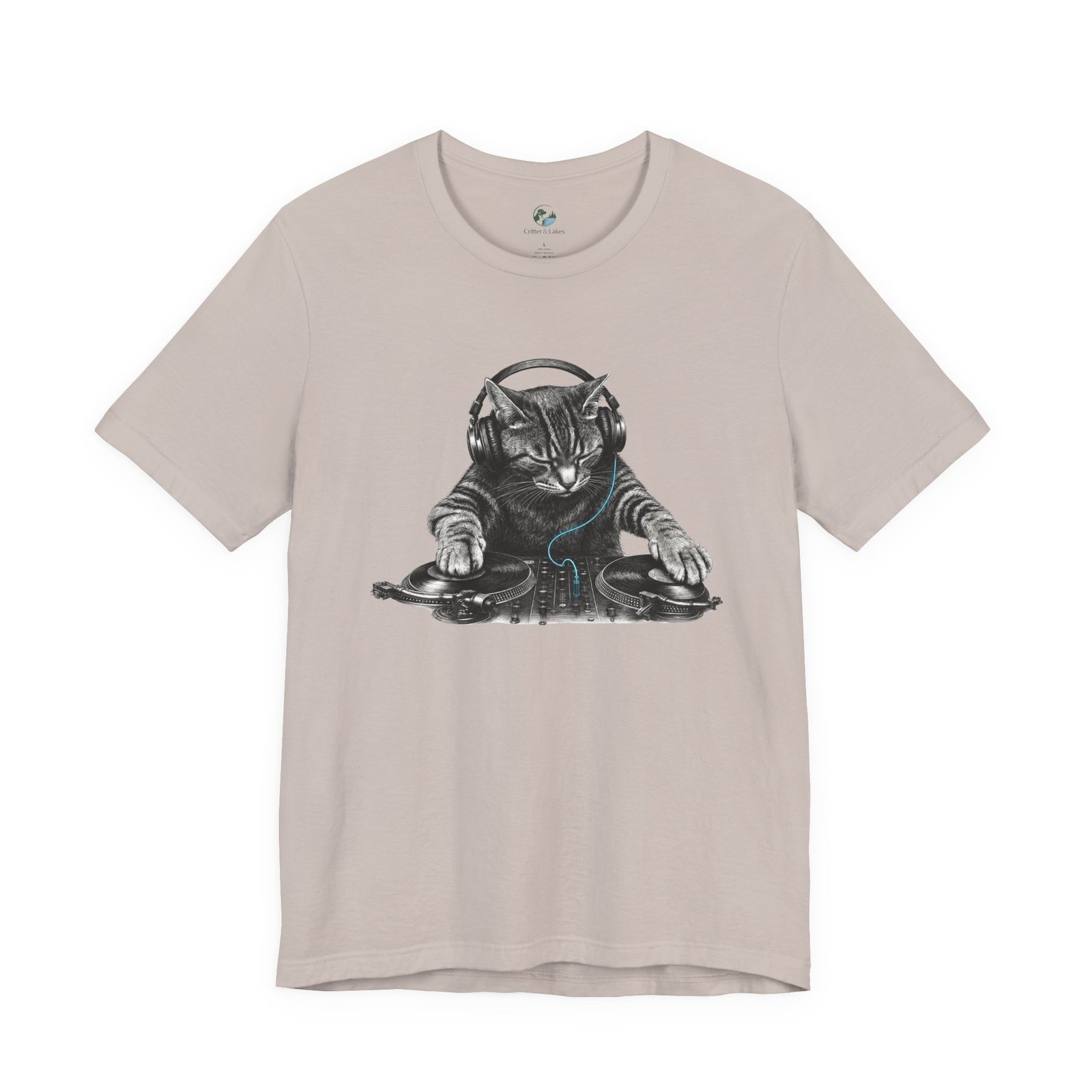 DJ Cat T-Shirt | Funny Cat DJ Graphic Tee with Turntables & Headphones | Music Producer Shirt | EDM, House, Techno & Vinyl - Image 28