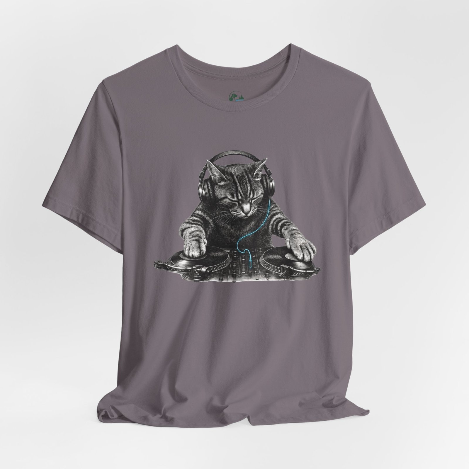 DJ Cat T-Shirt | Funny Cat DJ Graphic Tee with Turntables & Headphones | Music Producer Shirt | EDM, House, Techno & Vinyl - Image 45