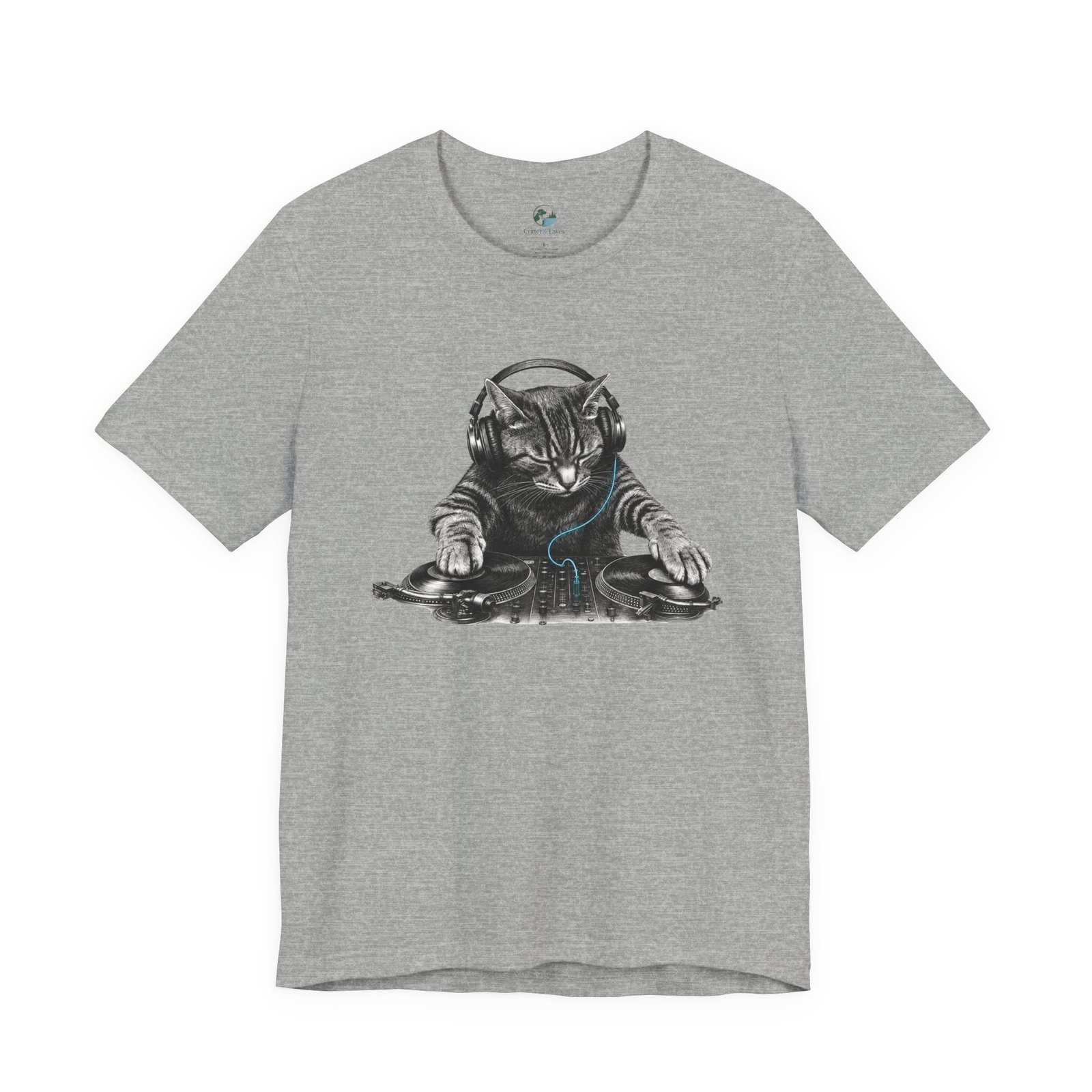 DJ Cat T-Shirt | Funny Cat DJ Graphic Tee with Turntables & Headphones | Music Producer Shirt | EDM, House, Techno & Vinyl - Image 31