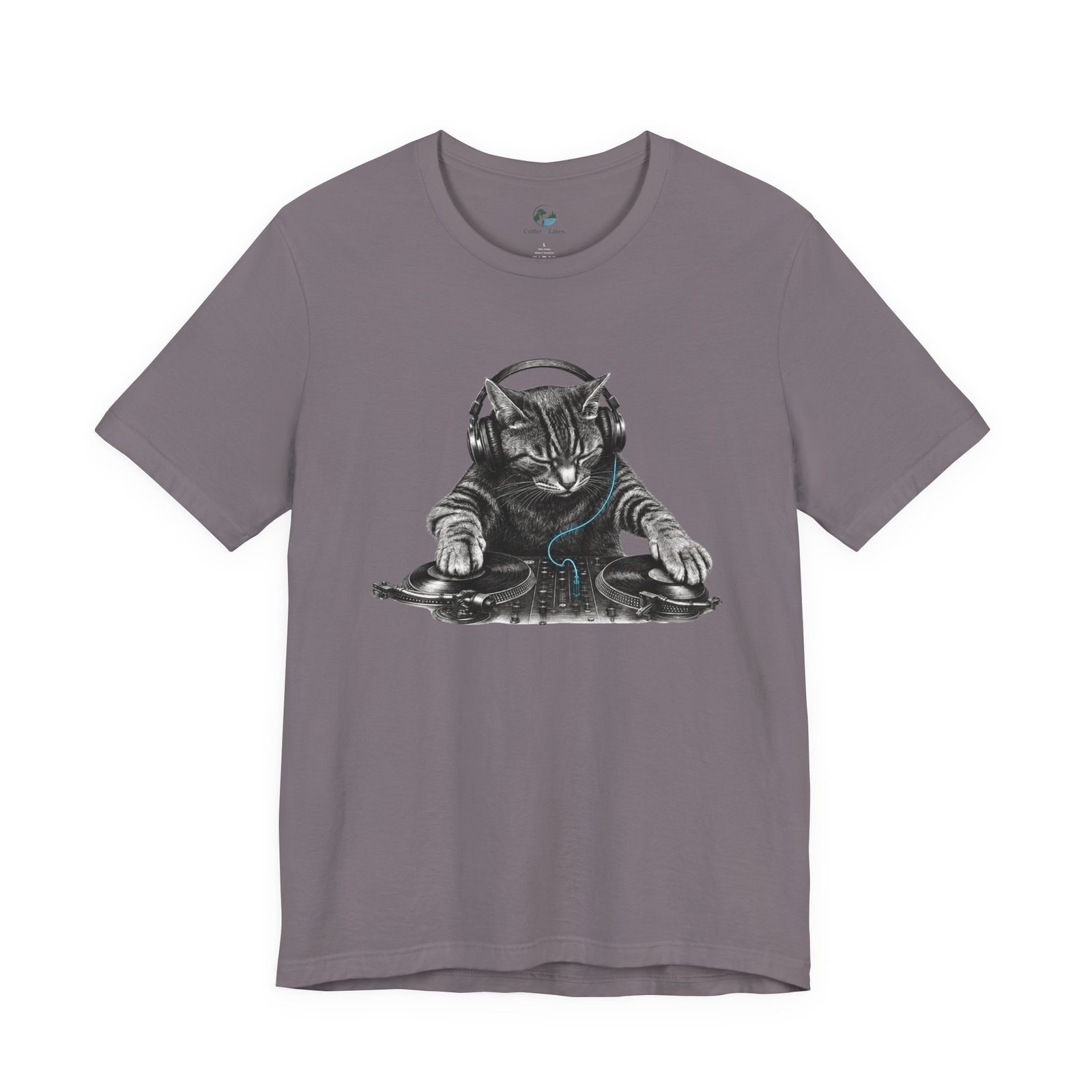 DJ Cat T-Shirt | Funny Cat DJ Graphic Tee with Turntables & Headphones | Music Producer Shirt | EDM, House, Techno & Vinyl - Image 43