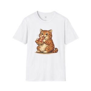Pizza Loving Kitty T-Shirt | Cute Cat Eating Pizza Tee