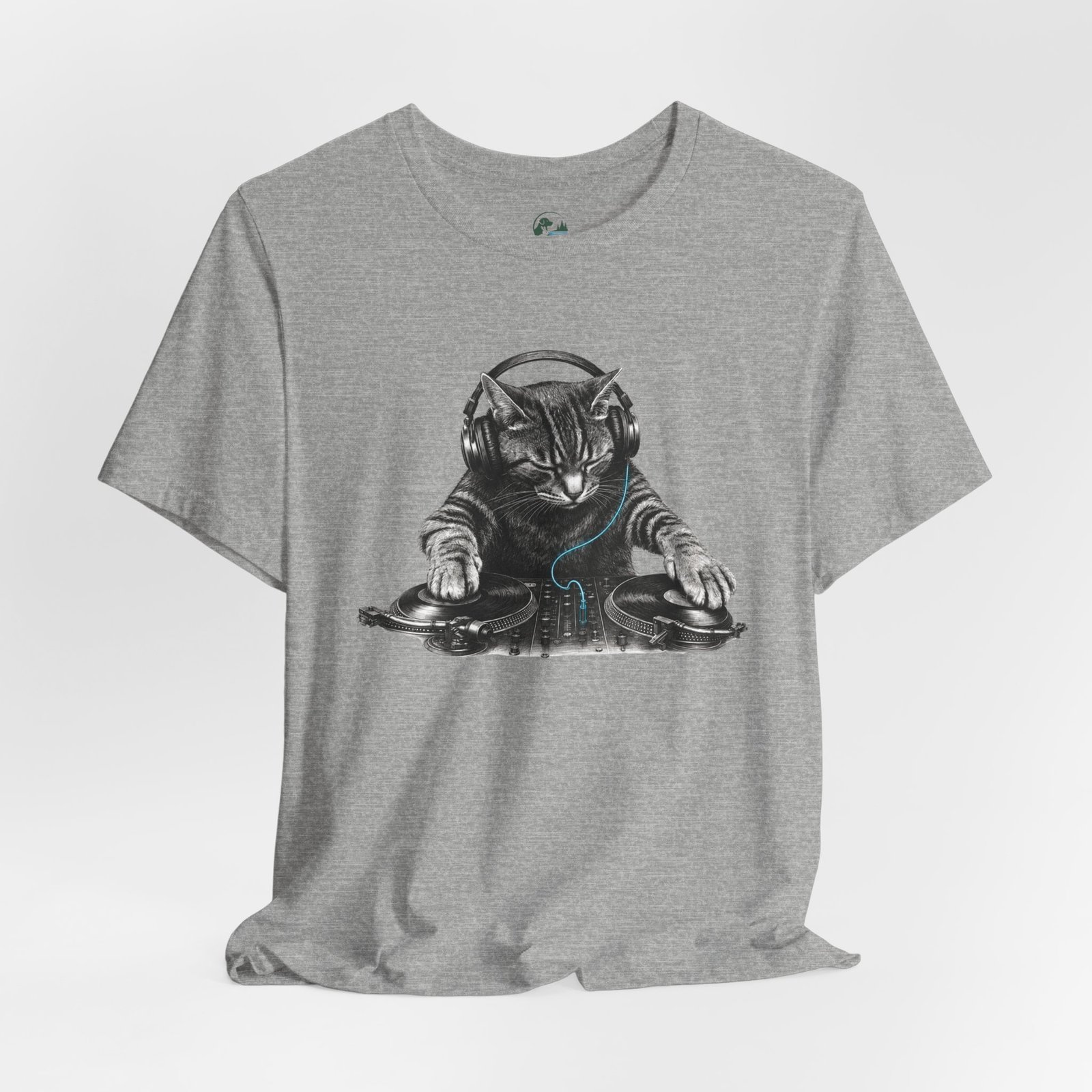DJ Cat T-Shirt | Funny Cat DJ Graphic Tee with Turntables & Headphones | Music Producer Shirt | EDM, House, Techno & Vinyl - Image 33